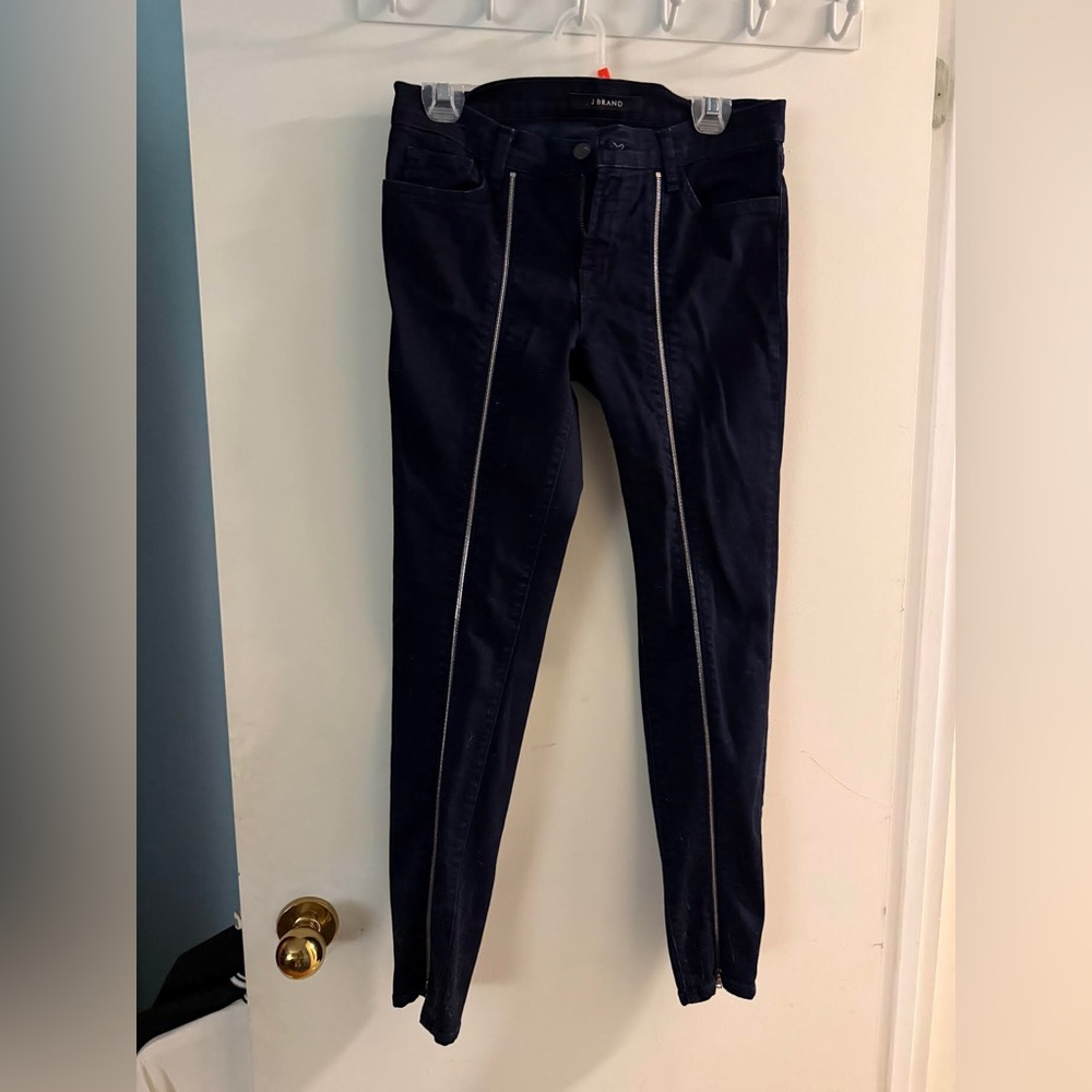 J Brand  Jeans with Front Silver Zips - Black